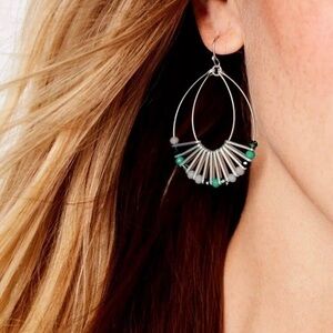 Jjill Winter Reflections Silver and Turquoise Blue Beaded TearDrop Earrings